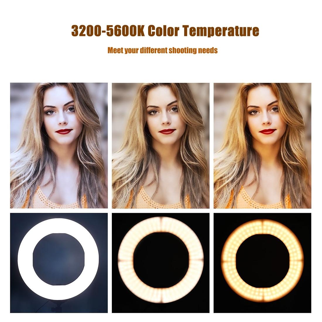 12 Inch Two Colour Dimmable Ring Fill Light With Tripod 28W 100 240V