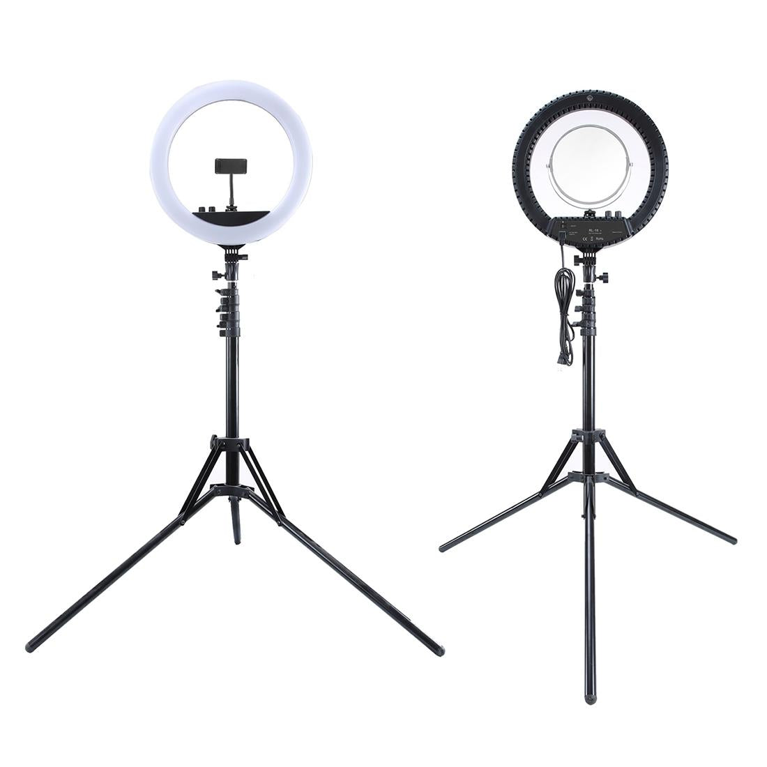 18 Inch Two Colour Dimmable Ring Fill Light With Tripod 55 Watt Power Supply