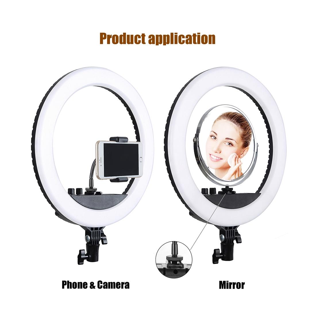 18 Inch Two Colour Dimmable Ring Fill Light With Tripod 55 Watt Power Supply