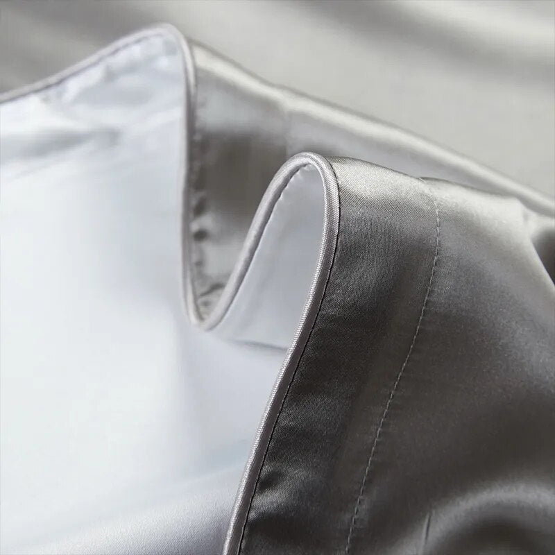 Pillowcase 50X75cm Light Gray Pure Real Silk For Comfortable Home Bed Use