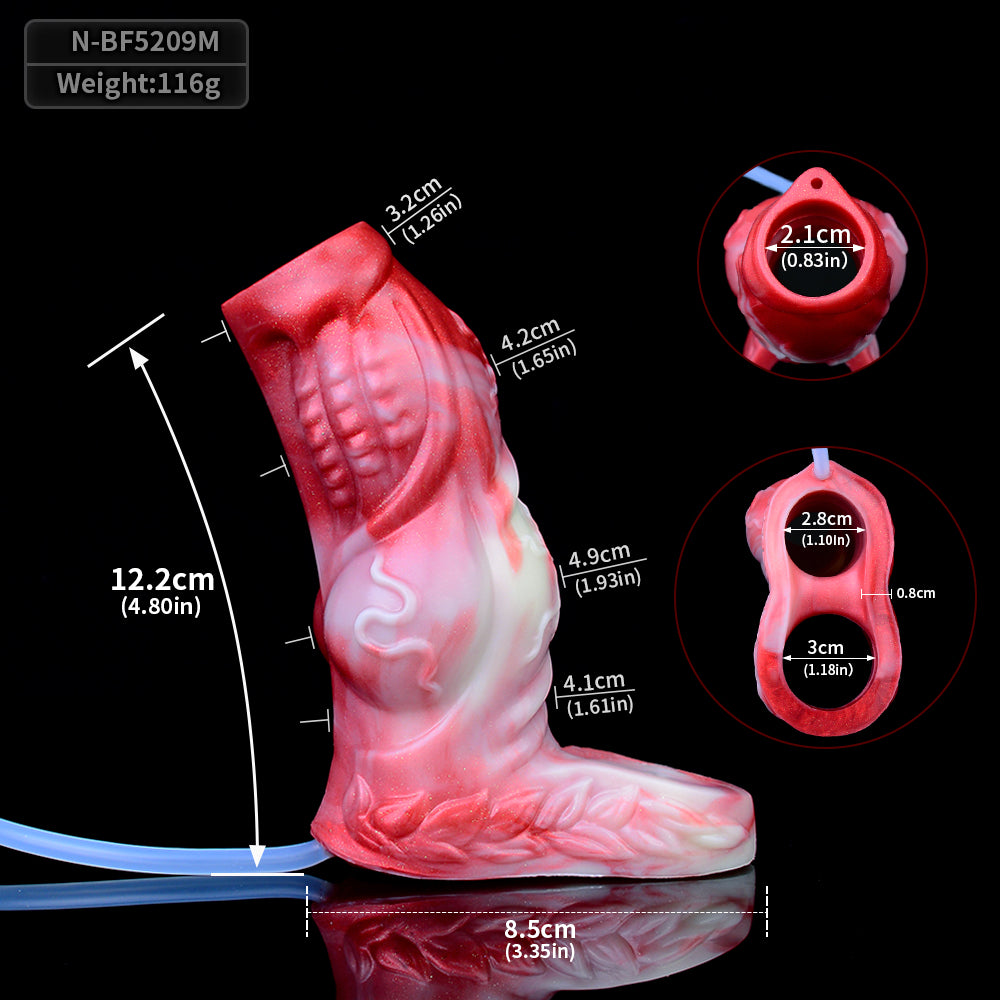 Theodore Textured Red Medium Squirting Penis Sleeve