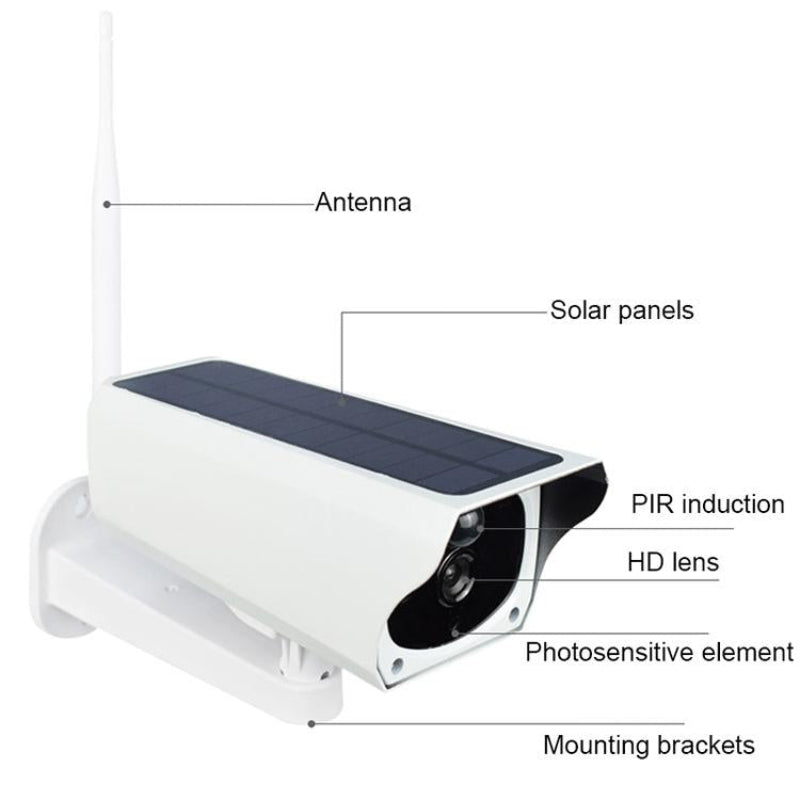 2Mp Solar Wifi Camera Waterproof Night Vision Motion Detection Voice Intercom