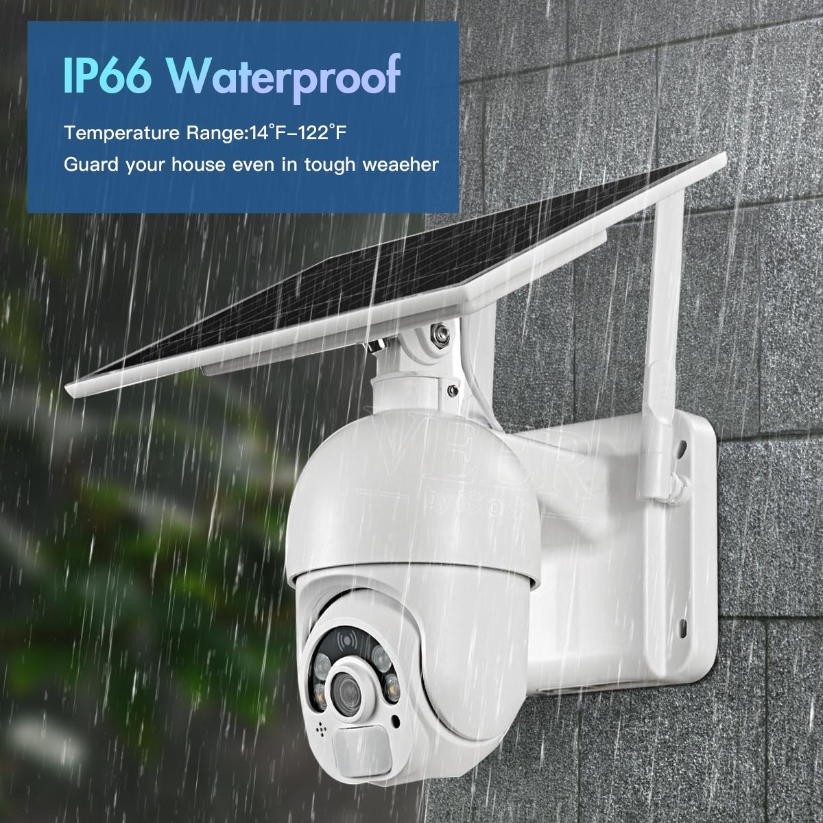 Solar Powered Wifi Camera 1080P Hd Pir Alarm Night Vision Two Way Audio Security