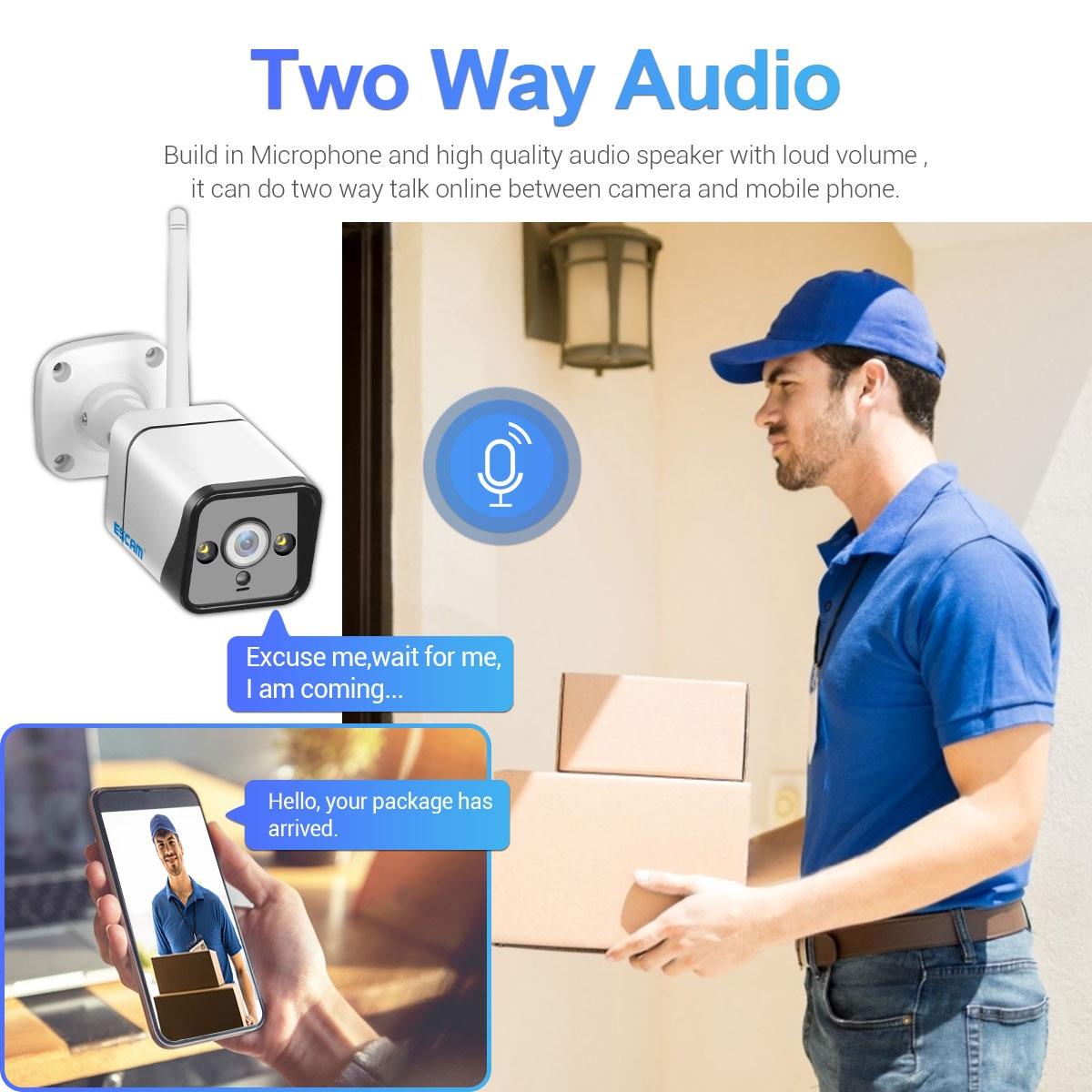 Waterproof Wifi Solar Camera With Night Vision Motion Detection And Two Way Audio