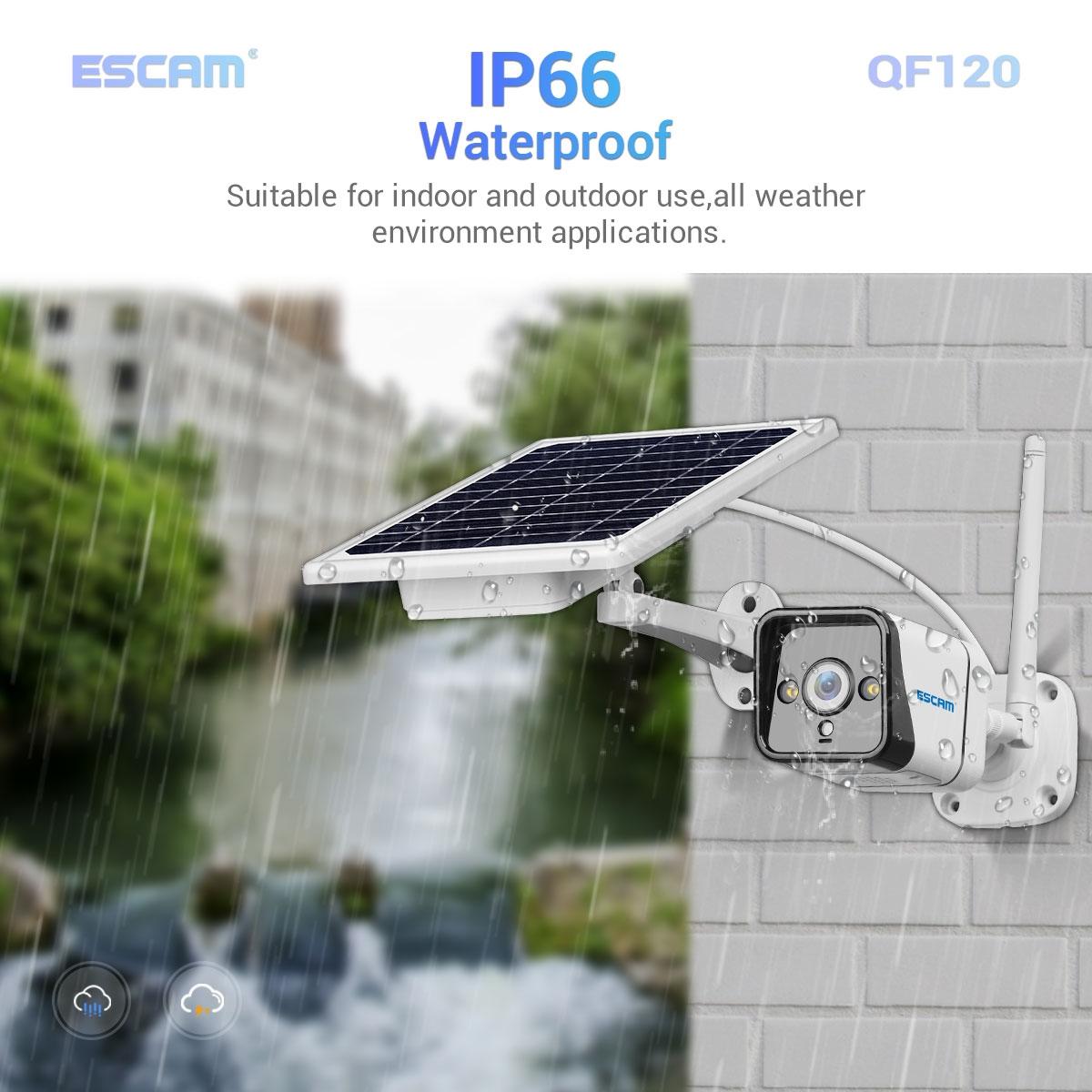 Waterproof Wifi Solar Camera With Night Vision Motion Detection And Two Way Audio