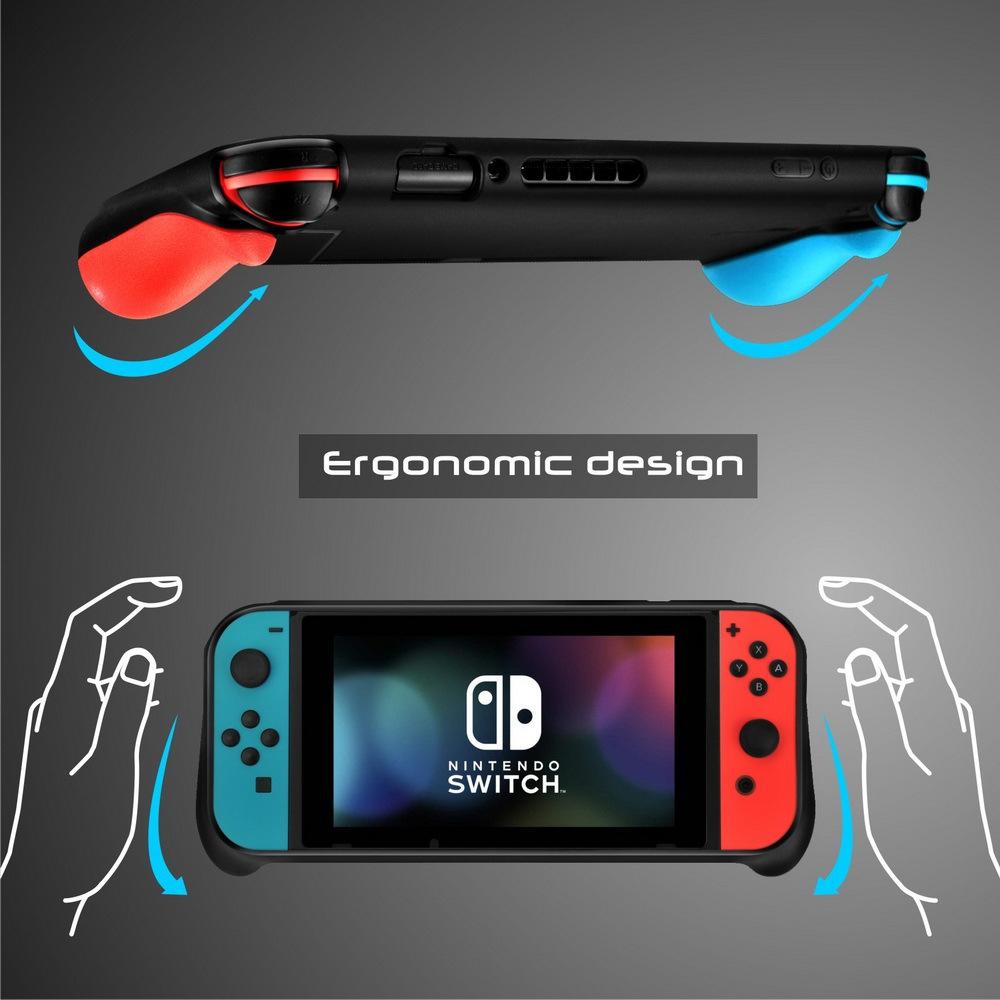 Nintendo Switch Tpu Grip With Game Card Slot Anti Shock Protection Case