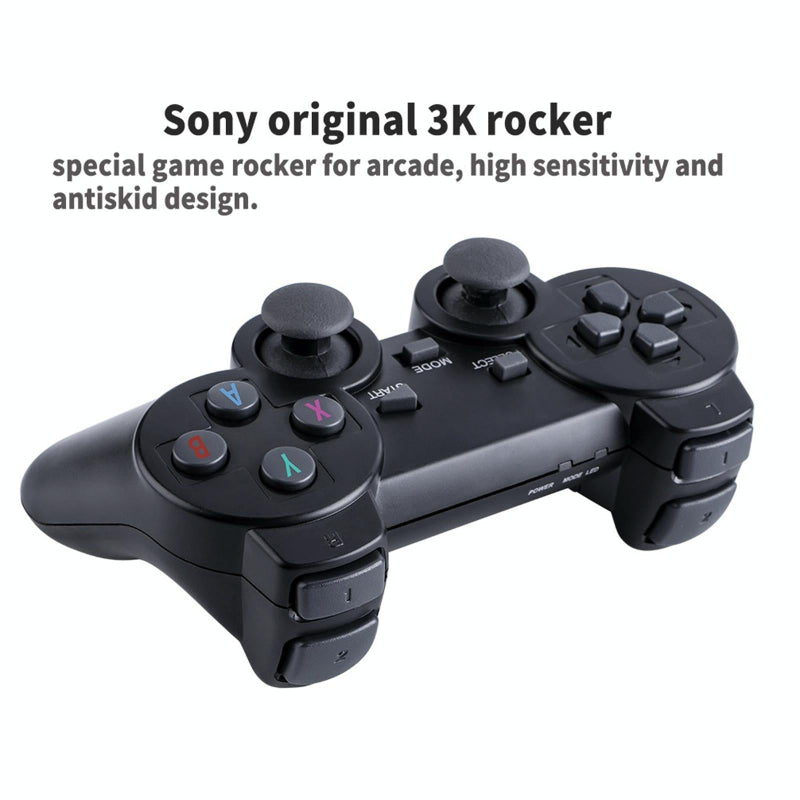 64 Gigabyte 4K Retro Video Game Console Stick With Wireless Controllers And Games