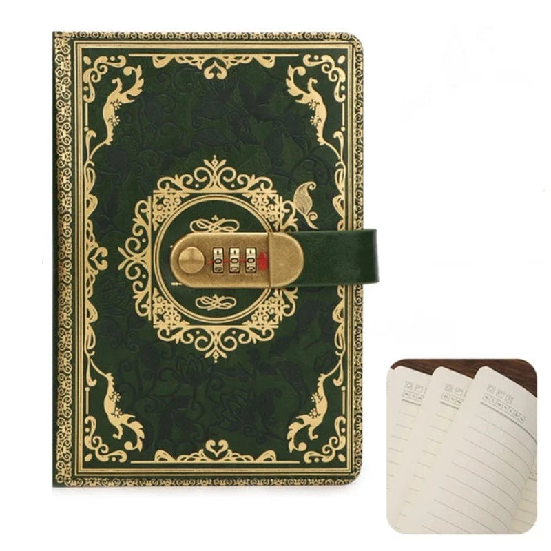 New A5 Retro Password Notebook With Lock Diary Book Student Vintage Sub Supplies