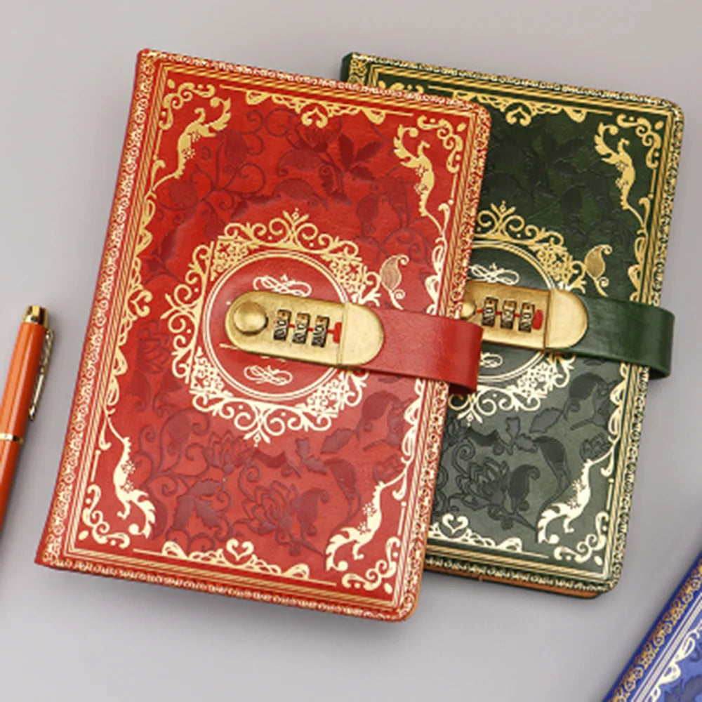 New A5 Retro Password Notebook With Lock Diary Book Student Vintage Sub Supplies