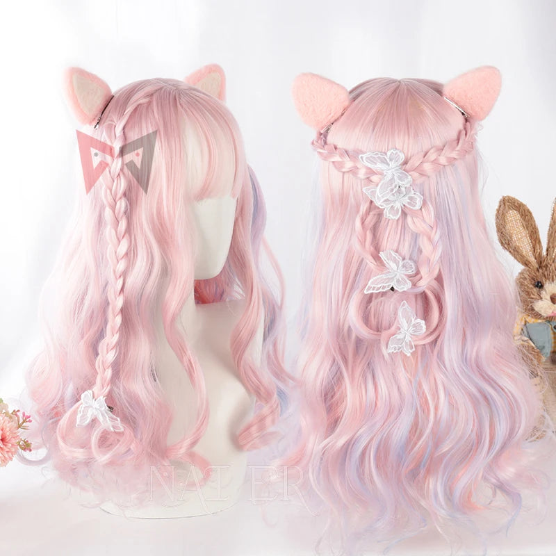 1 Sets of Rainbow Colour Wig For Party Game Cosplay Accessories And Costumes