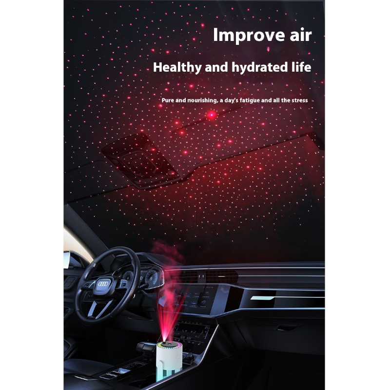 Projection Starry Sky Top Ambient Light Humidifier Portable Car Home Usb Spray