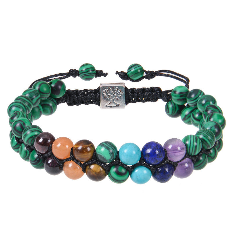 Veile Studios Fashion Jewelry 6Mm 7 Chakra Stone Bead Yoga Meditation Bracelet For Women
