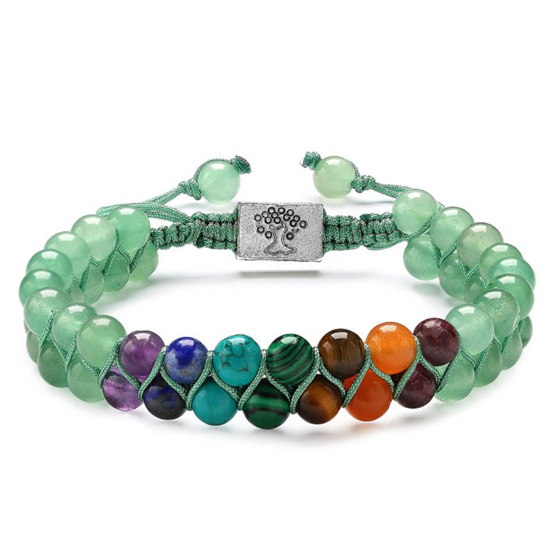 Veile Studios Fashion Jewelry 6Mm 7 Chakra Stone Bead Yoga Meditation Bracelet For Women