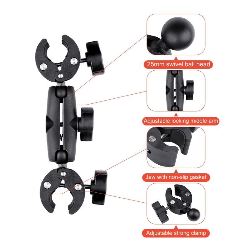 Universal Motorcycle Handlebar Mount For Camera Holders And Accessories