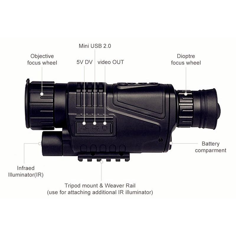 Usb Charging Infrared Monocular Telescope Professional Night Vision
