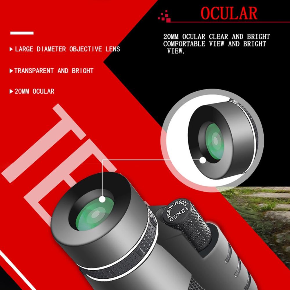 Professional High Definition Monocular Night Vision Telescope Twelve By Fifty