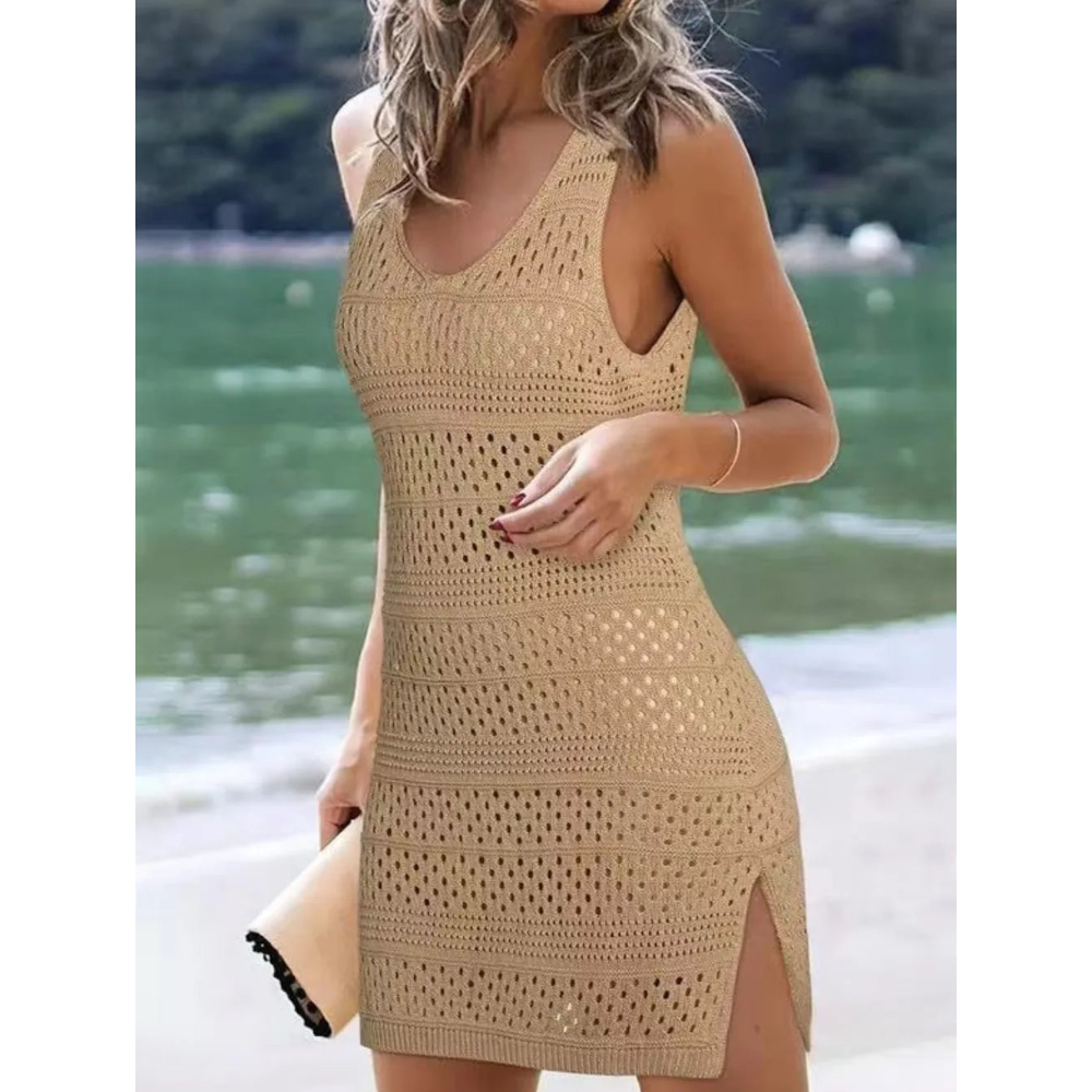 Openwork Scoop Neck Cover Up