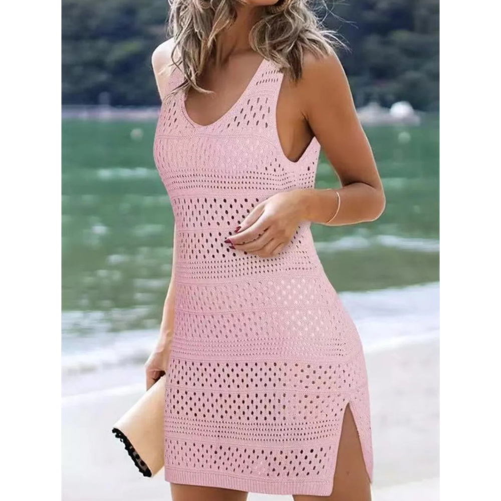 Openwork Scoop Neck Cover Up