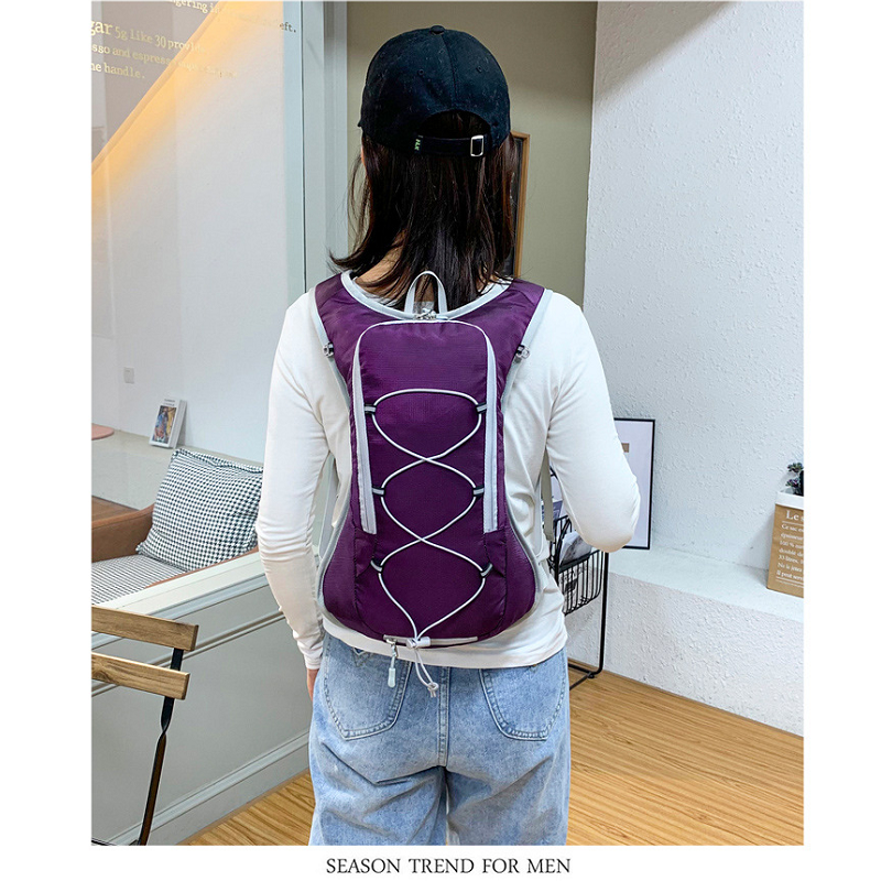 Purple Outdoor Sports Hydration Backpack For Running Hiking And Cycling Lightweight Waterproof