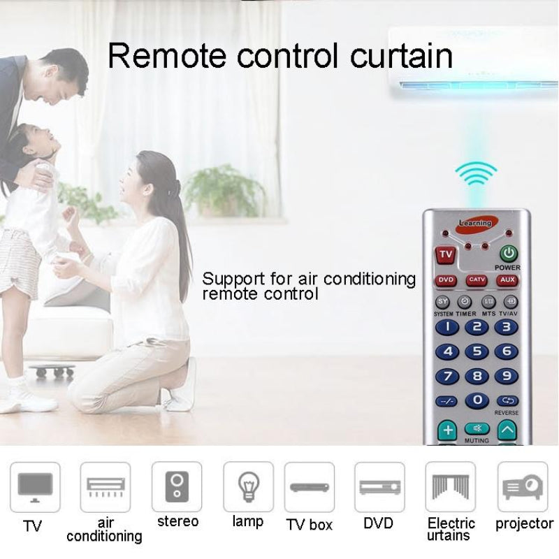 Universal Learning Remote Control For Television Vcr Satellite Cable Hifi Dvd Cd Vcd