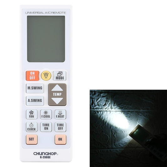 Chunghop K 2988E Universal Air Conditioner Remote Controller With Flashlight