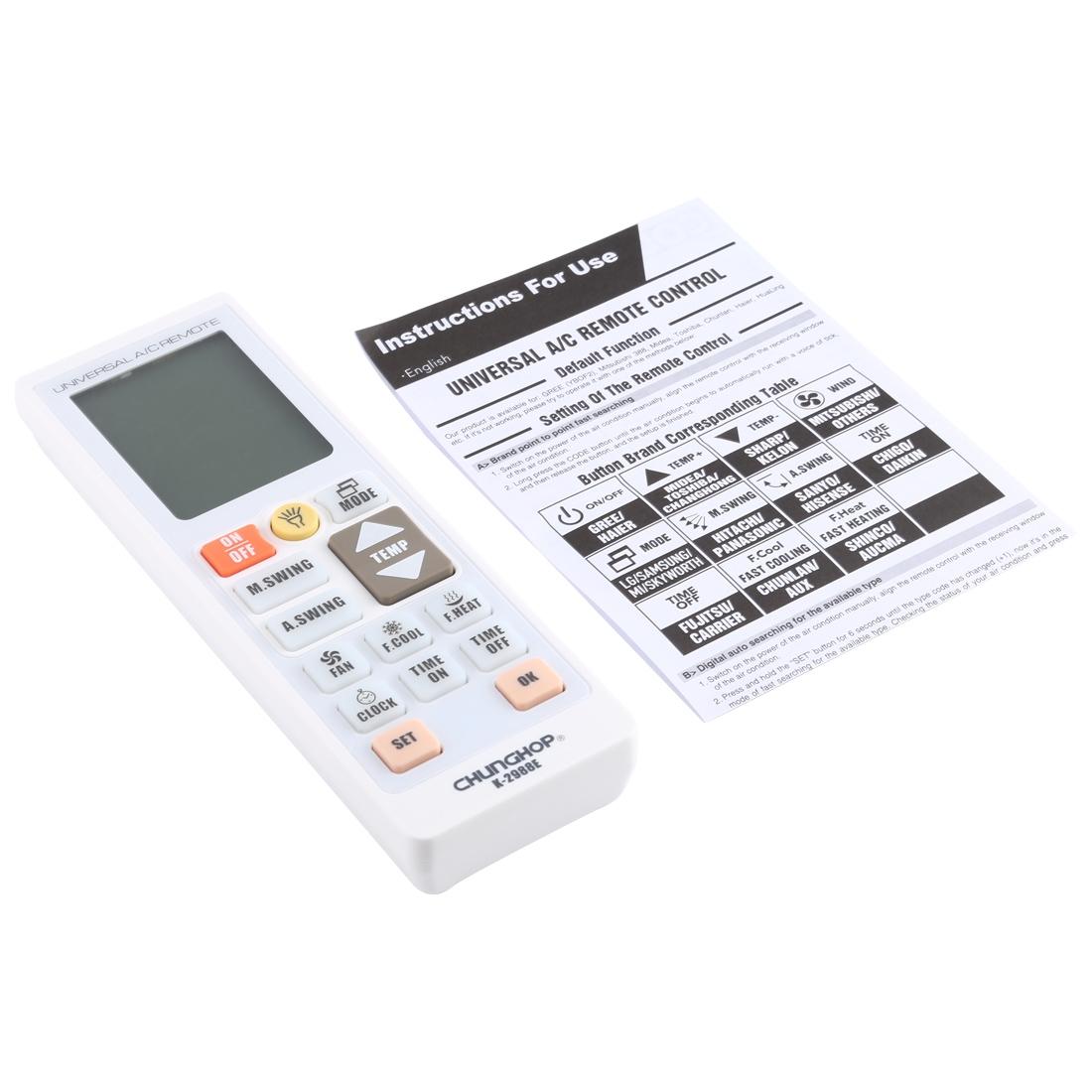 Chunghop K 2988E Universal Air Conditioner Remote Controller With Flashlight