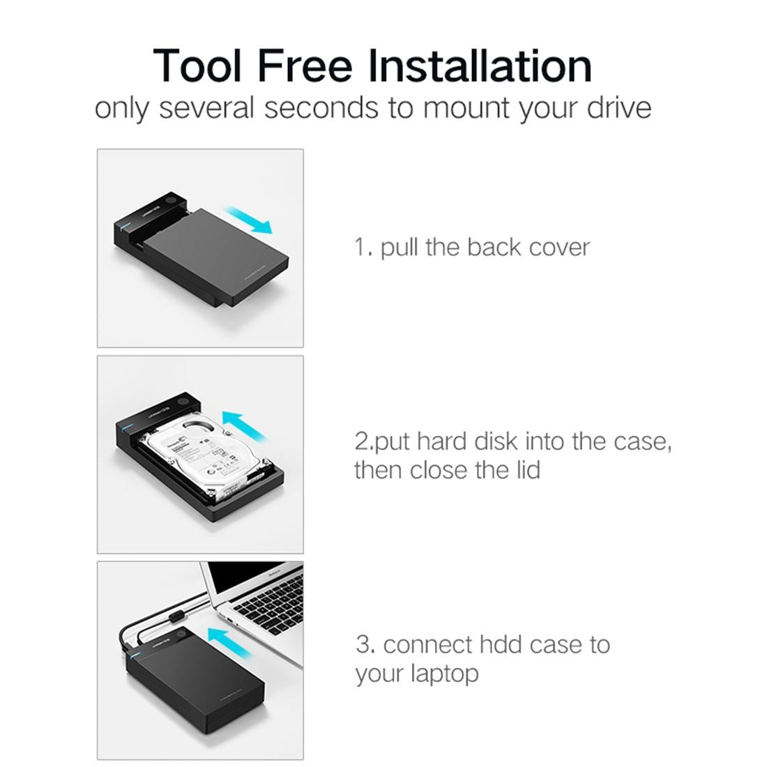 Usb 3.0 Sata Ssd Adapter For 2.5 Inch And 3.5 Hdd Enclosure