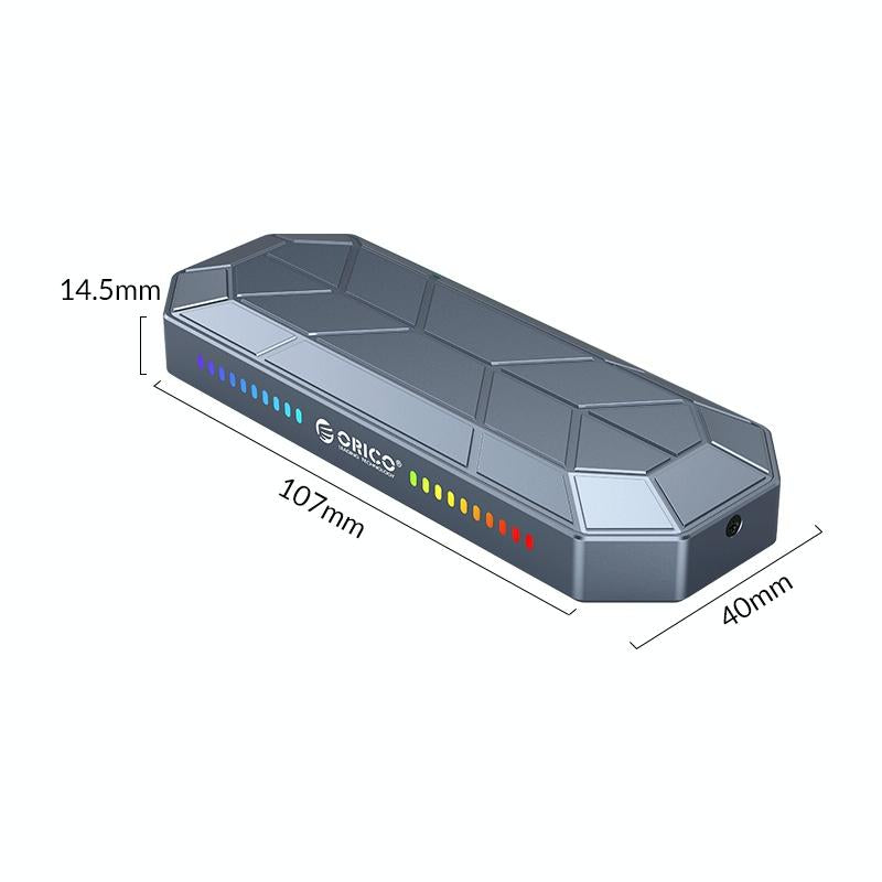 Rgb M.2 Nvme Solid State Drive Enclosure With Compact Design