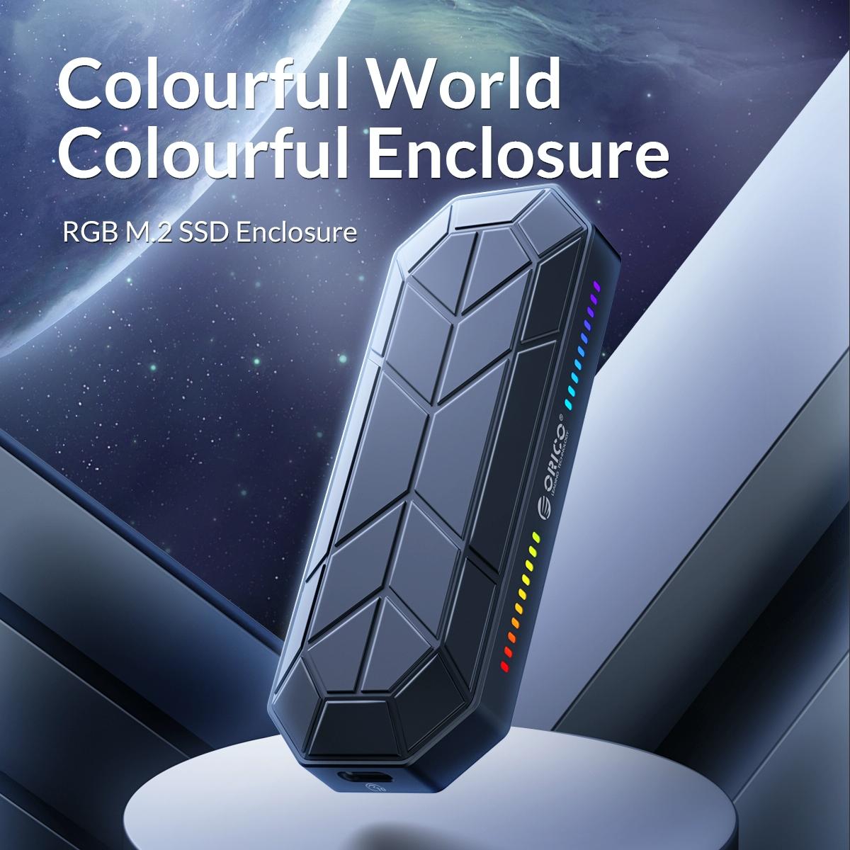 Rgb M.2 Nvme Solid State Drive Enclosure With Compact Design