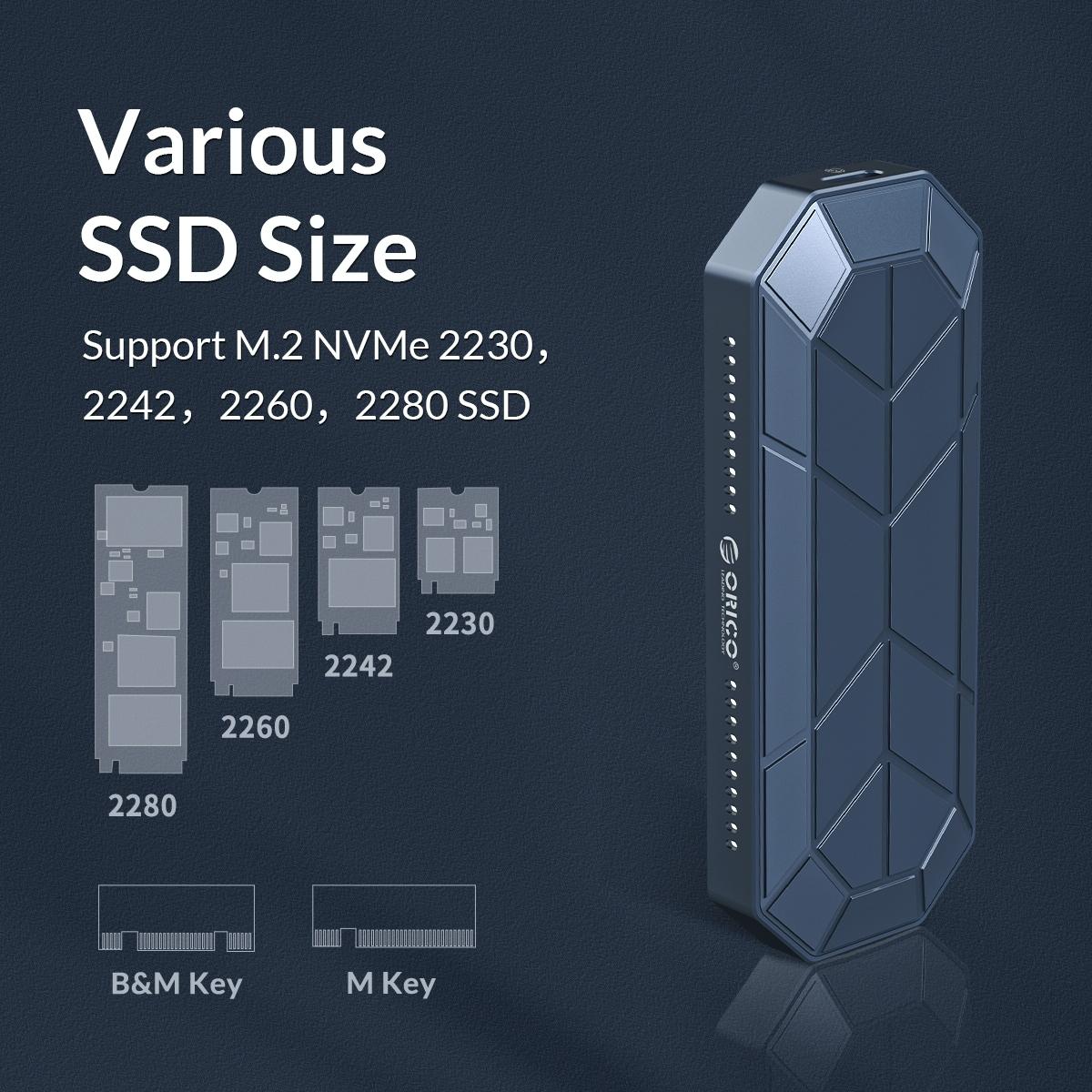 Rgb M.2 Nvme Solid State Drive Enclosure With Compact Design