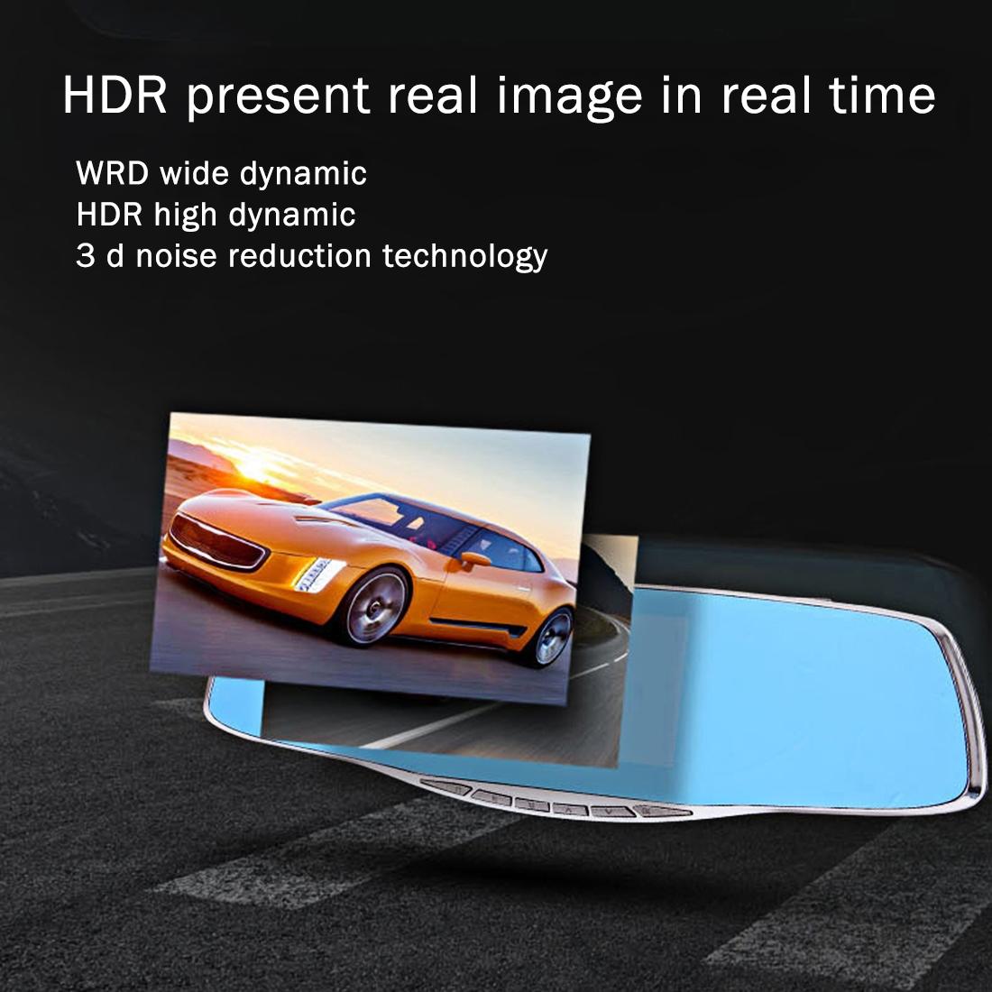4.3 Inch High Definition 1080P Rearview Mirror Vehicle Dvr With Screen Display