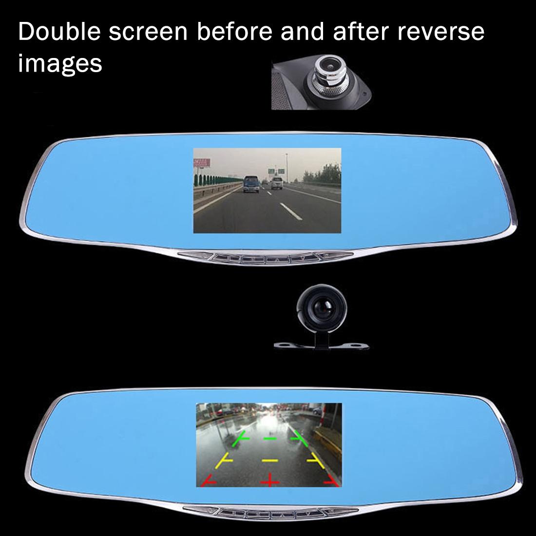 4.3 Inch High Definition 1080P Rearview Mirror Vehicle Dvr With Screen Display