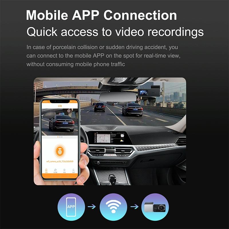 2K Night Vision Car Recorder With Wifi And Mobile Application Support
