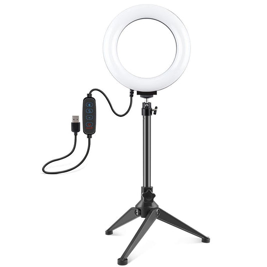 6.2 Inch Led Ring Light With Usb And Dimmable Modes For Desktop Tripod Use