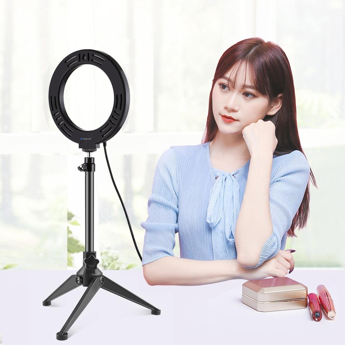 6.2 Inch Led Ring Light With Usb And Dimmable Modes For Desktop Tripod Use