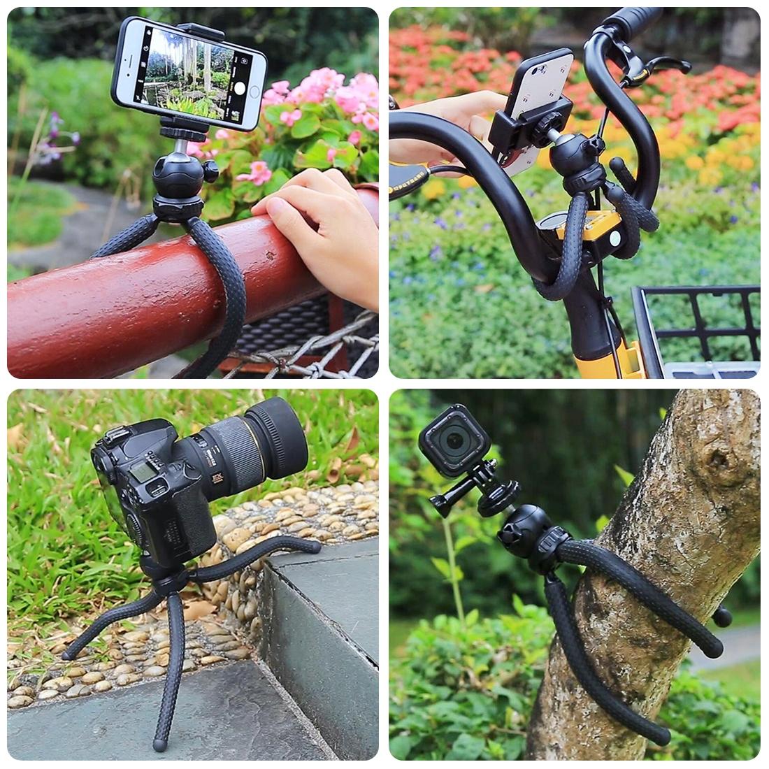 Flexible Mini Octopus Tripod With Ball Head And Phone Clamp For Cameras