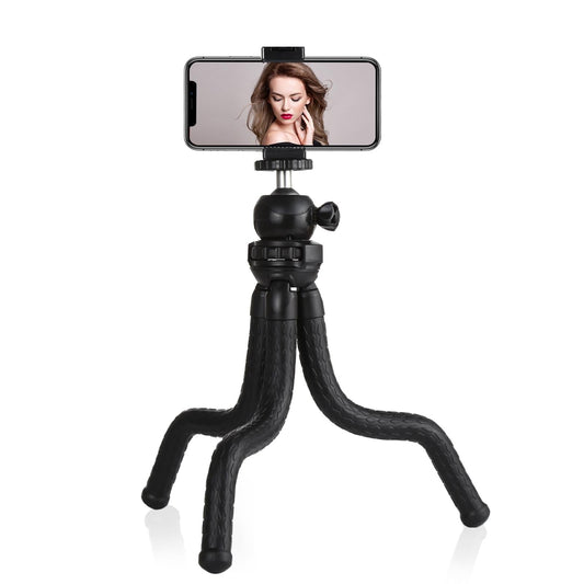 Flexible Mini Octopus Tripod With Ball Head And Phone Clamp For Cameras Smartphones
