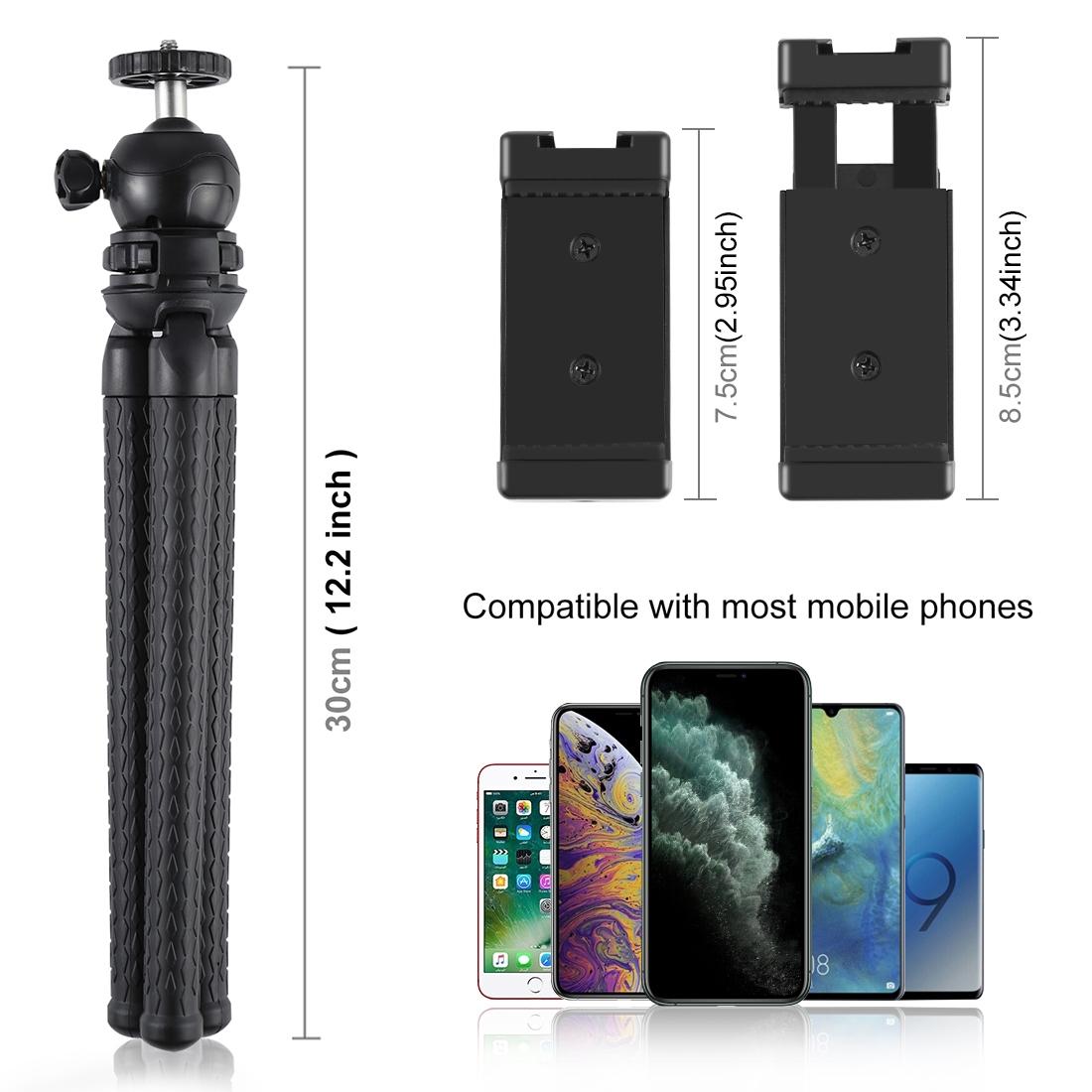 Flexible Mini Octopus Tripod With Ball Head And Phone Clamp For Cameras Smartphones