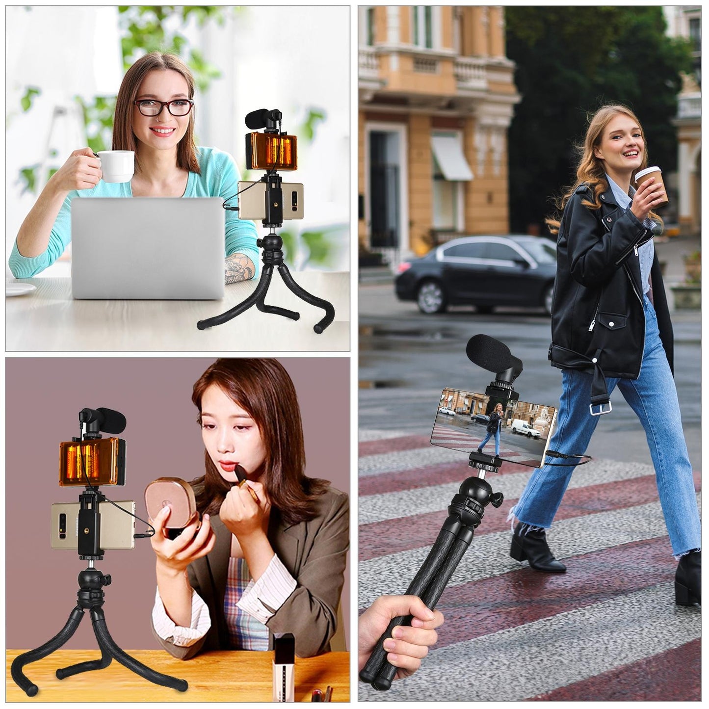 Flexible Mini Octopus Tripod With Ball Head And Phone Clamp For Cameras Smartphones