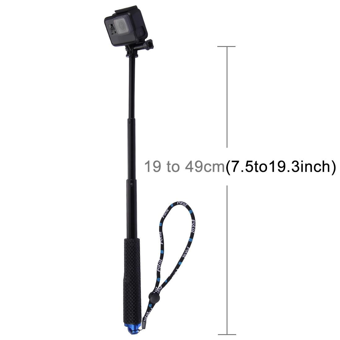 Extendable Monopod For Action Cameras 19 To 49 Centimetres