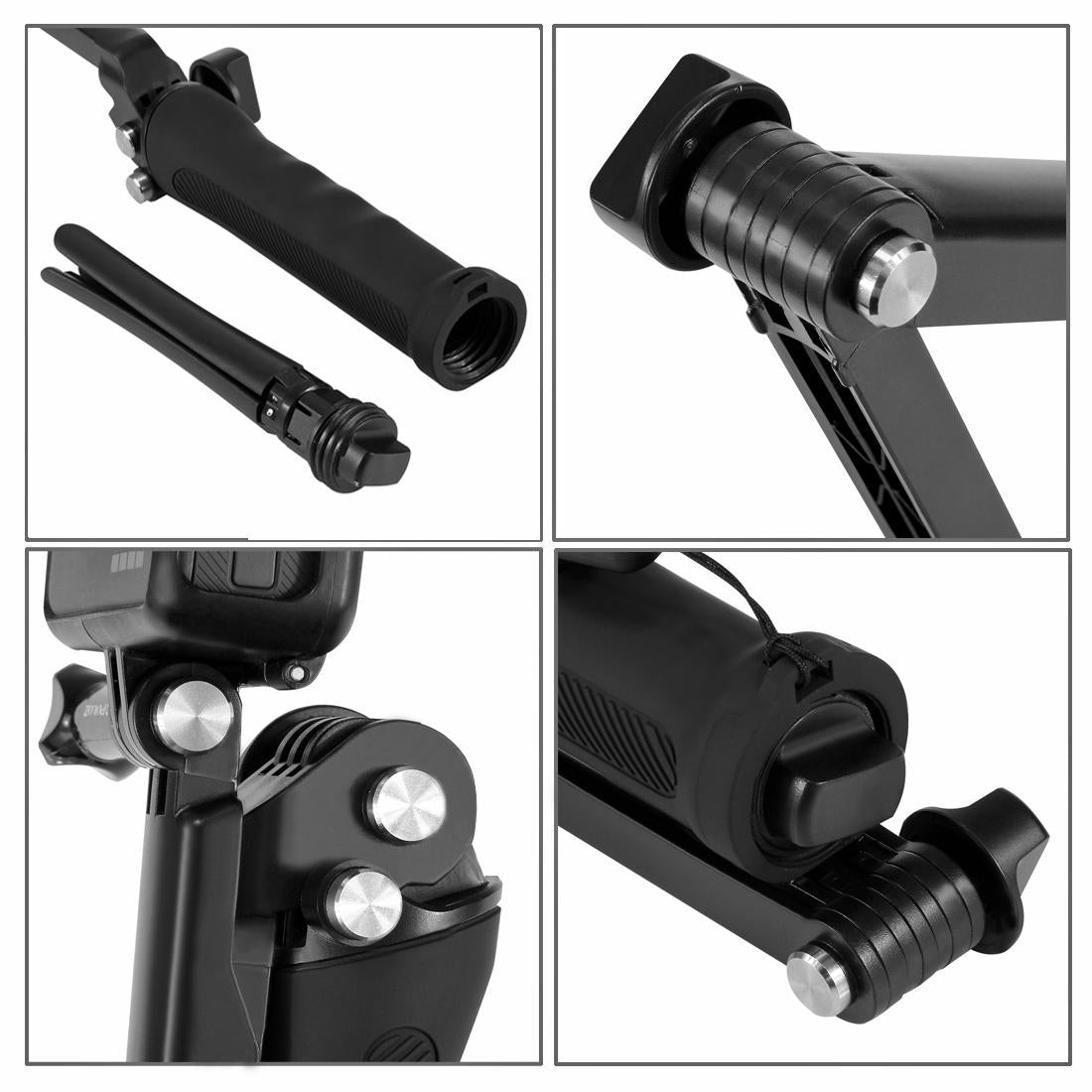 Foldable 3 Way Tripod Selfie Stick For Action Cameras 20 58Cm Length