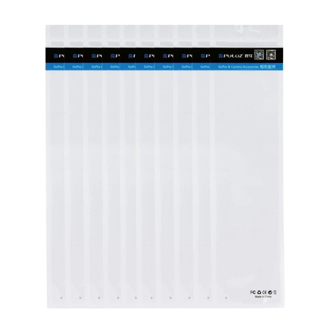 Veile Studios 10 Pack Clear Front White Pearl Jewelry Zip Lock Bags 34.5Cm X 9Cm With Hang Hole