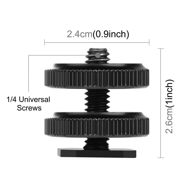 Reinforced Hot Shoe Adapter For Dslr And Action Cameras With Adjustable Locking