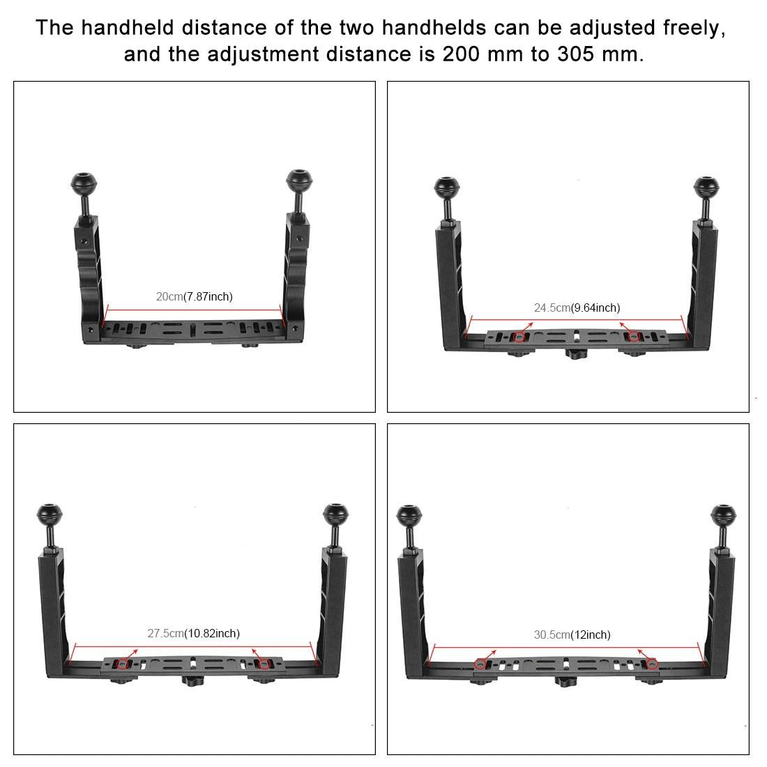 Dual Handheld Lamp Arm For Action Cameras With Unique Design
