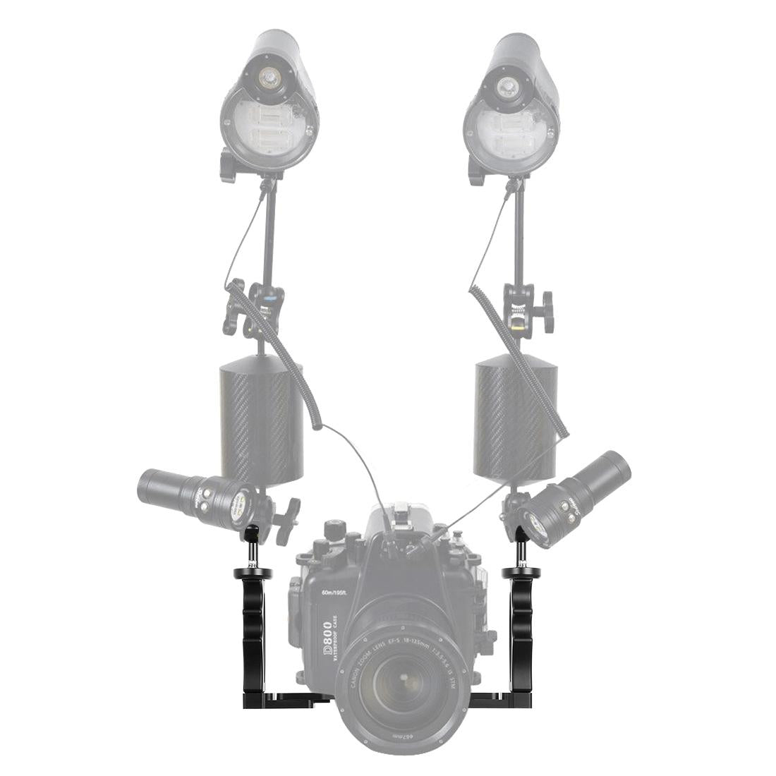 Dual Handheld Lamp Arm For Action Cameras With Unique Design