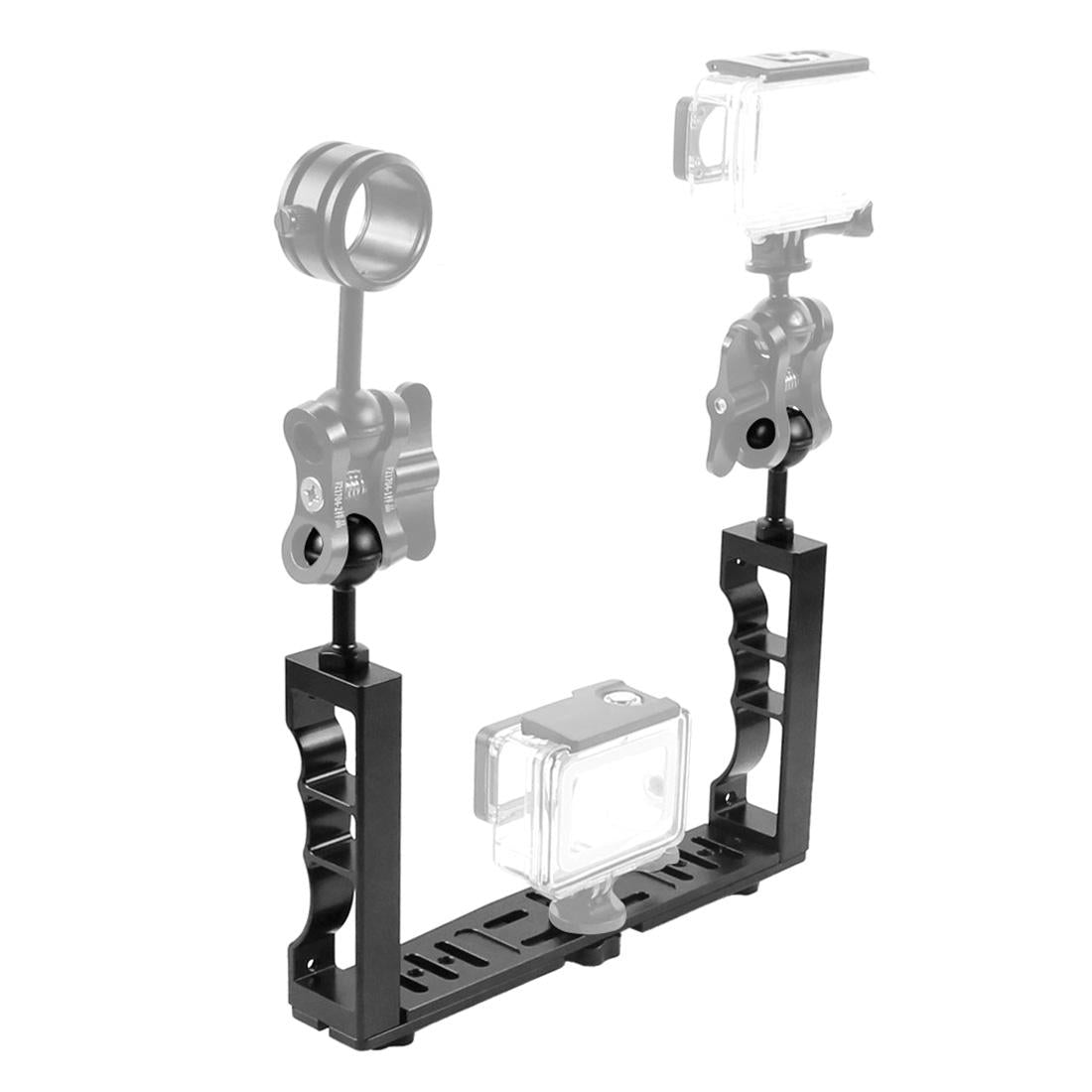 Dual Handheld Lamp Arm For Action Cameras With Unique Design
