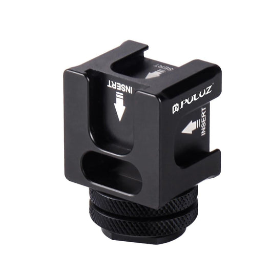 Aluminium Four Head Hot Shoe Mount Adapter For Microphone And Flash Light