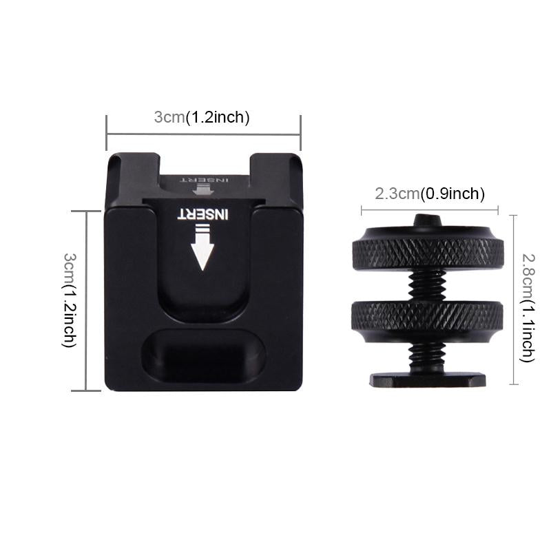 Aluminium Four Head Hot Shoe Mount Adapter For Microphone And Flash Light