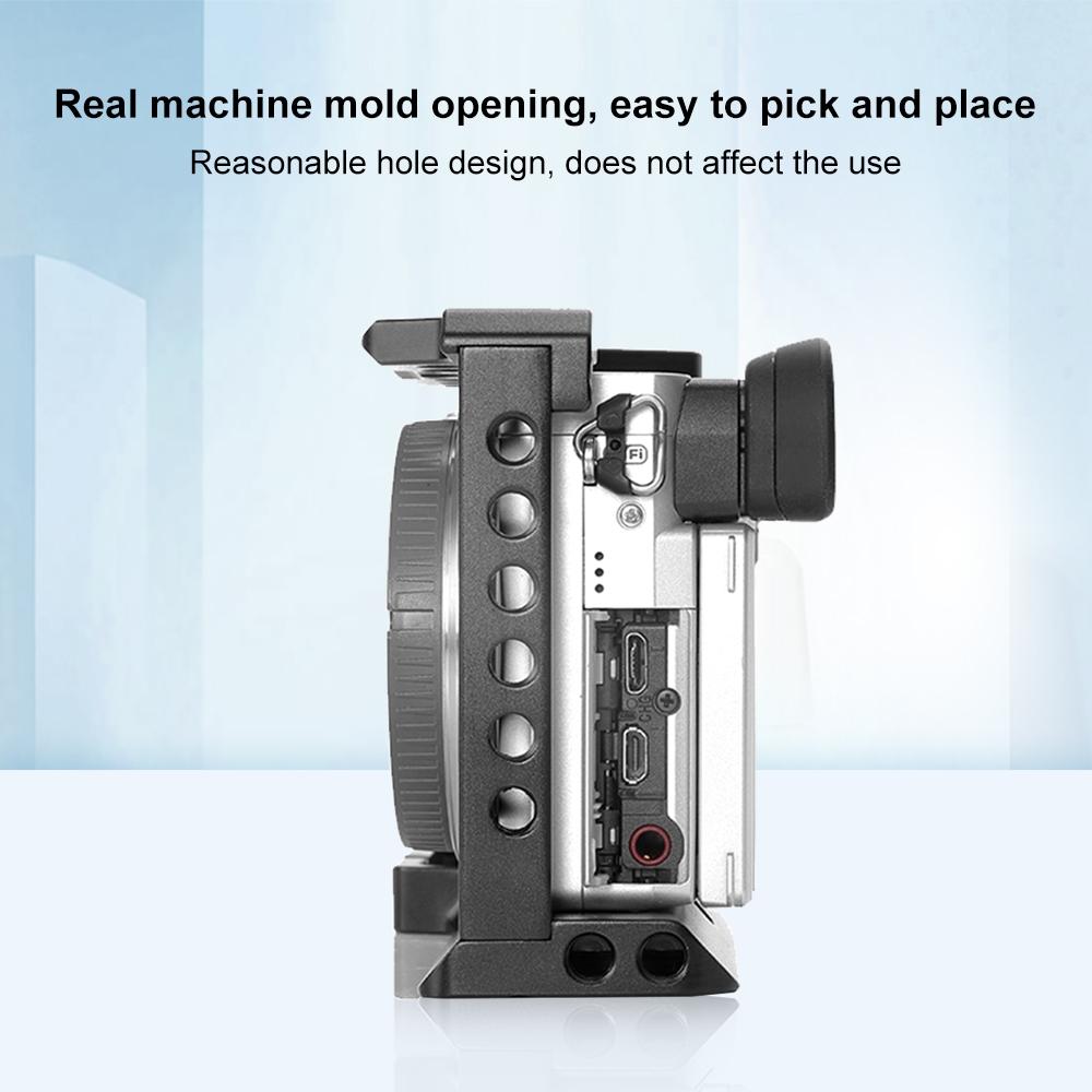 Wood Handle Metal Camera Cage For Sony A6400 A6300 A6100 A6000 Stabilizer Rig
