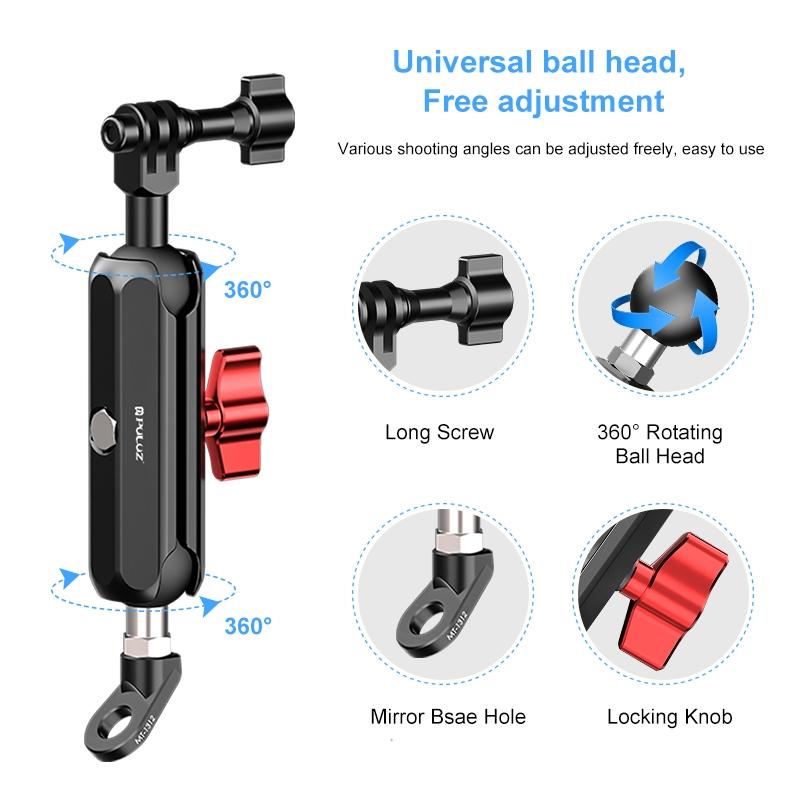 Cnc Metal Motorcycle Rearview Arm Mount For Action Cameras